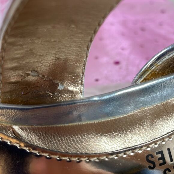 Mootsies Tootsies Strappy Silver Glitter Dress Clear Heel Sz 61/2 NWOT Old Stock - Picture 17 of 17